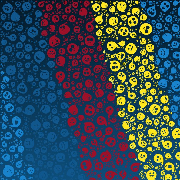 Material Style Smileys Colorful Abstract 4k