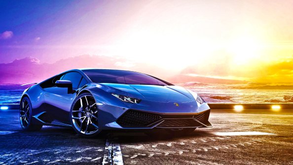 Blue Lamborghini Aventador