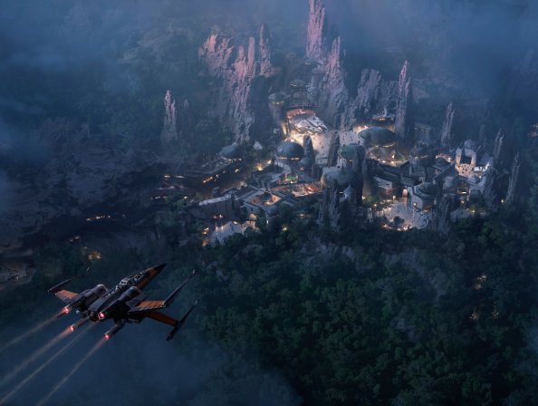 Star Wars Land At Night Concept Art 5k