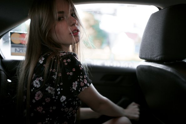 Cute Girl Car Depth Of Field