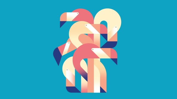 Flamingos Minimalism