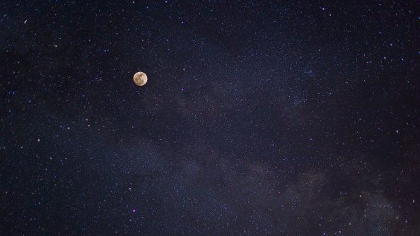 Full Moon And Stars Galaxy