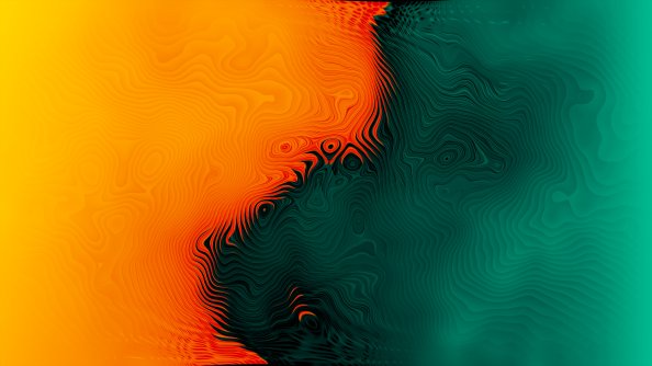 Orange Green Abstract 4k