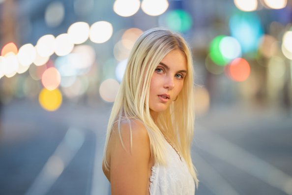Blonde Hair Bokeh Effect 5k