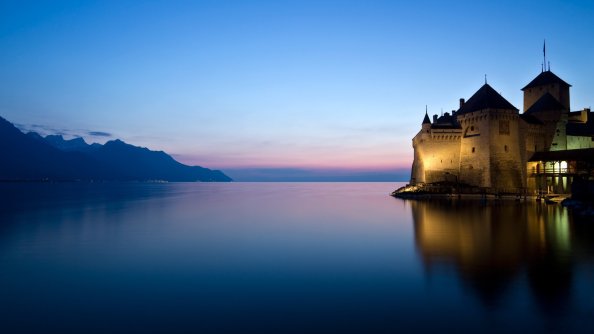Castle Of Chillon Landscape Reflection