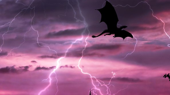 Dragon In Sky Lightning 5k