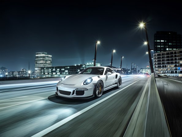 Porsche White On Road