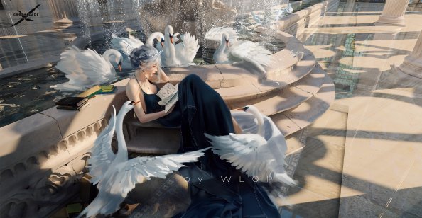 Princess Reading Stories With Swans