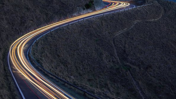 Light Trails Road 8k