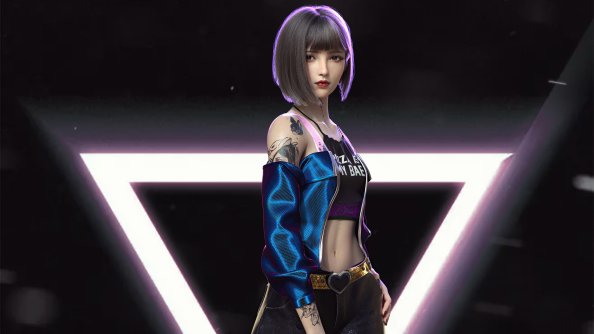 Short Hair Neon Girl Scifi Art 5k