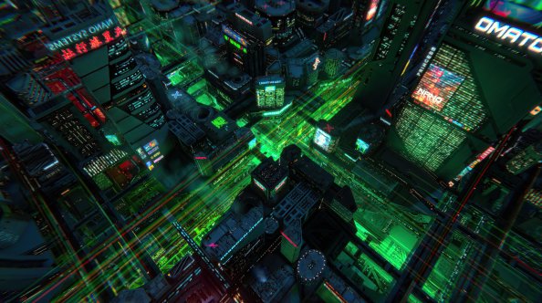 Low Poly Scifi City Night 5k