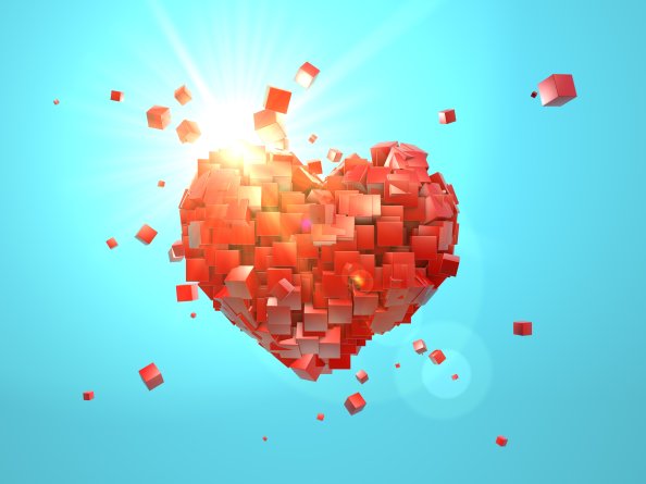 Heart Explosion Love Red Abstract Valentine Day