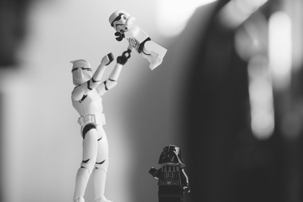 Stormtrooper Darth Vader Toy Monochrome