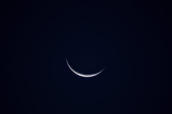 Crescent Moon Night Sky 5k