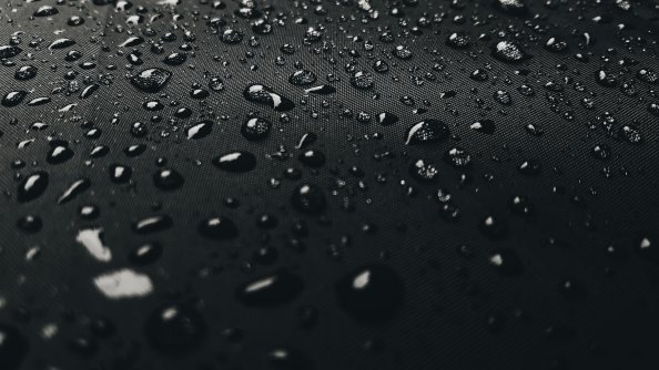 Water Drops On Black Surface 4k