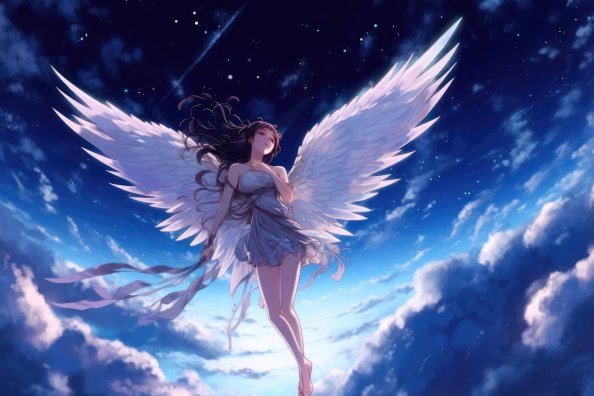 Angel Girl Flying In Heaven