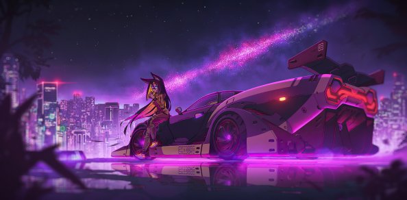 Anime Girl Cyberpunk Ride 4k