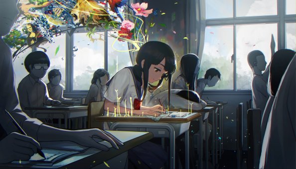 Anime Girl In Art Class