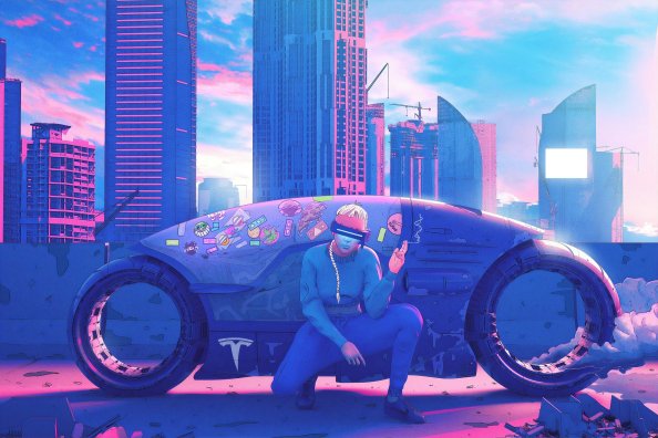 Cyberpunk Biker Rider 4k