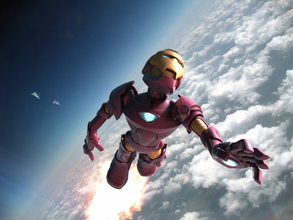 Iron Man Above Clouds