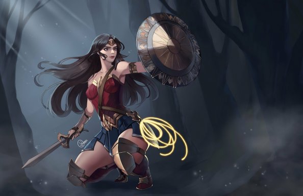 Wonder Woman Defending