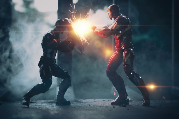 Captain America Vs Iron Man Artwork 5k