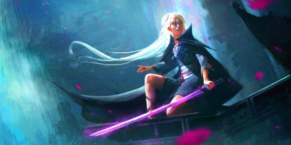 Warrior Girl With Sword Colorful Artwork