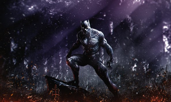 Black Panther Flame Artwork