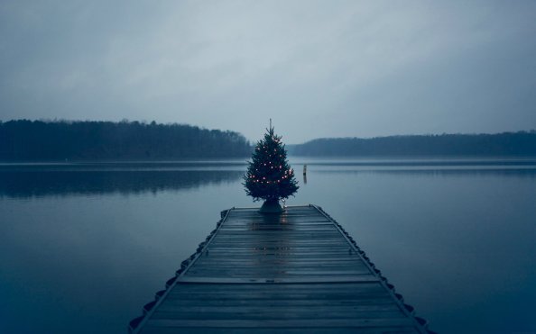 Christmas Tree On Pier