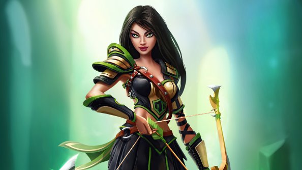 Archer Girl With Bow Digital Art