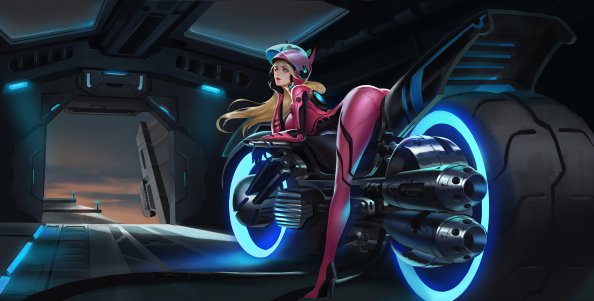 Girl With Tron Bike 4k