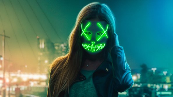 Neon Eye Mask Girl