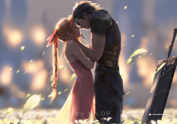 Zack And Aerith Final Fantasy Artwork