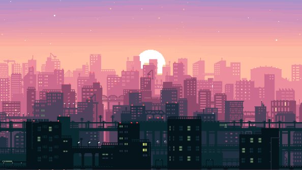 8 Bit Pixel Art City