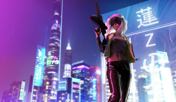 Cyberpunk Mercenary Girl 4k