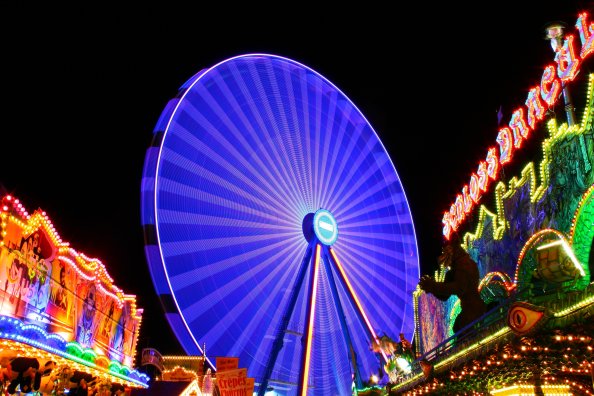 Blue Ferris Wheel 4k