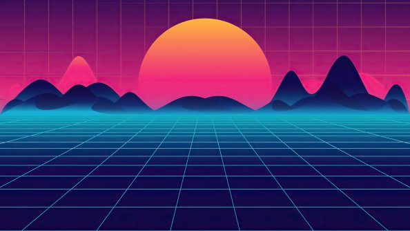 Retro Synthwave Sunrise 4k