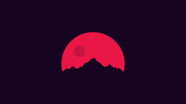 Minimalism Mountains Red