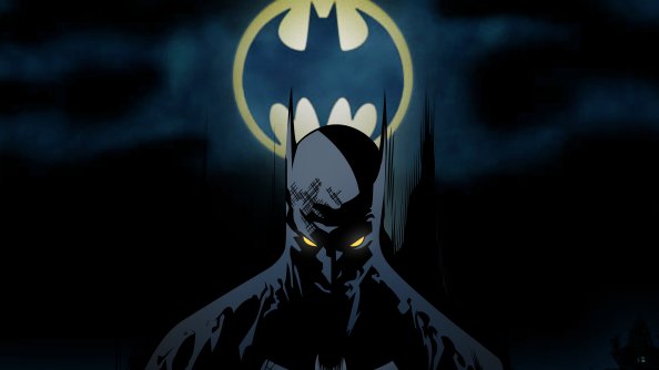 Batman Behind Bat Signal