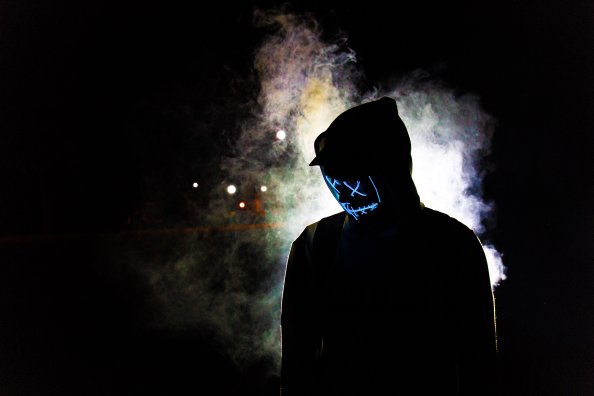 Backlit Mask Hoodie Guy 5k