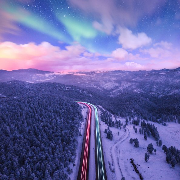 Road Trails Long Exposure Colorful 4k