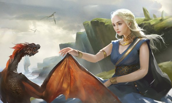 Daenerys Targareyn With His Dragon