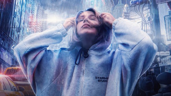 Cyber City Hoodie Girl 4k