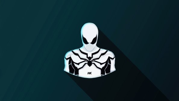 Spiderman White Suit Minimal 5k