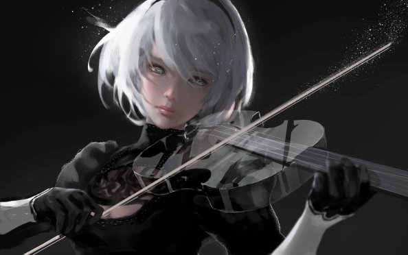 Nier Automata Playing Music 4k