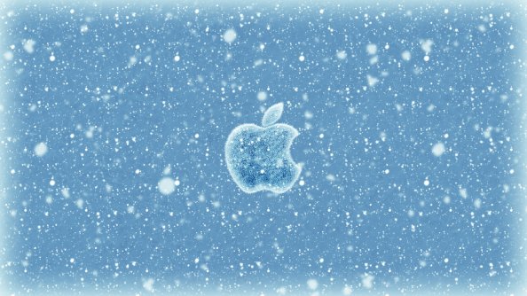 Apple Christmas Winter Logo 4k