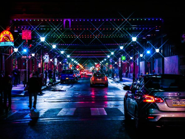 City Neon Lights Cityscape 5k