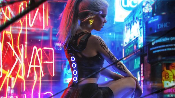 Cyberpunk Neon Girl 4k