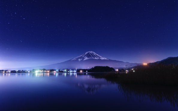 Lake Kawaguchi At Night