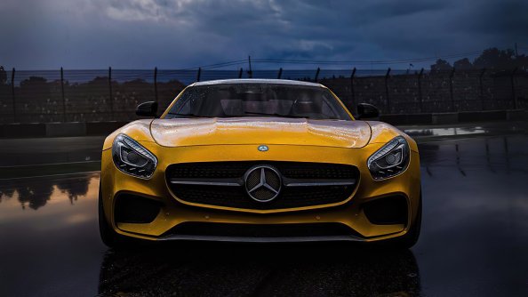 Yellow Mercedes Benz Amg 2020 4k